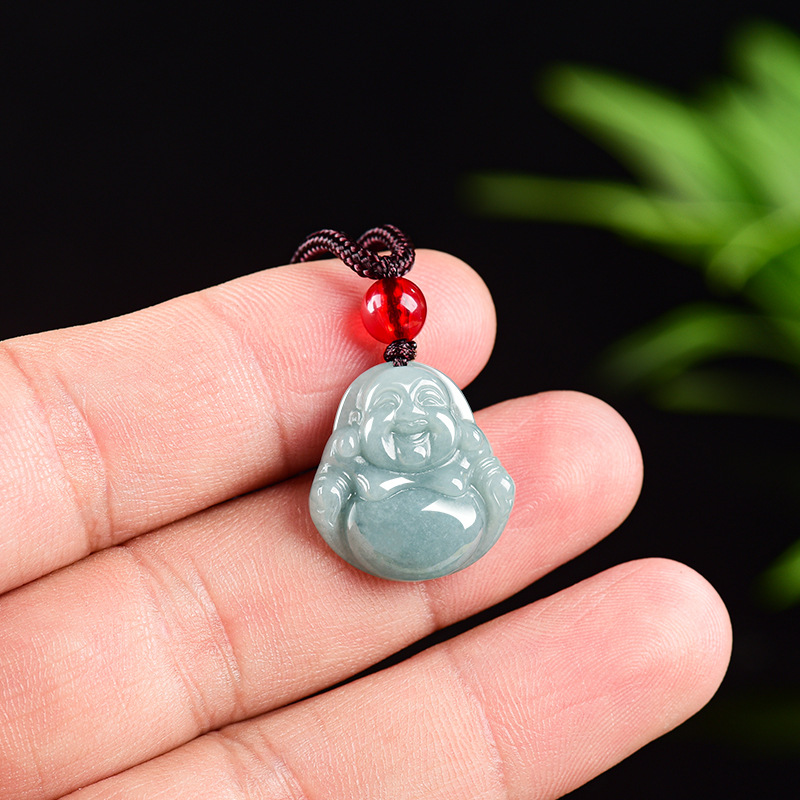 Jewelry & Watches Vitopoulos - Myanmar Jadeit Guanyin Buddha Anhänger Halskette