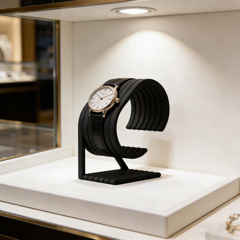 Jewelry Or Watches - Samt-Uhrenständer für 3 Uhren, eleganter Schmuck-Organizer,