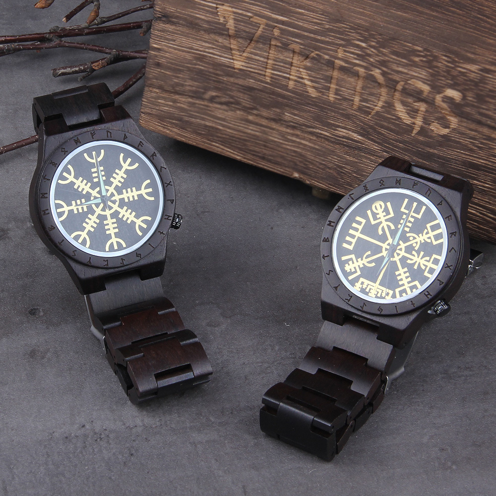 Jewelry Or Watches - Handgemachte Holz Uhren Mann Frauen Runic