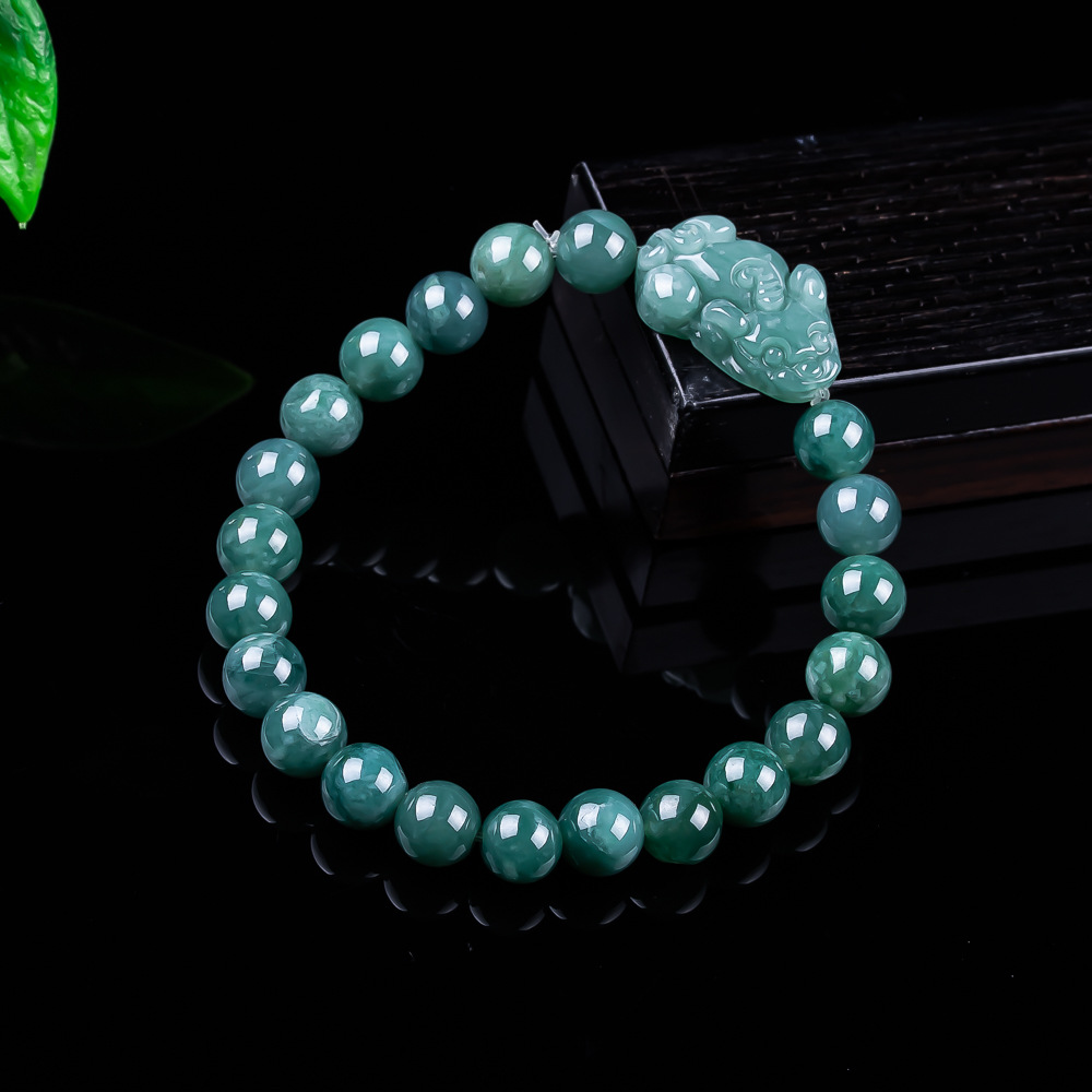 Jewelry & Watches Vitopoulos - Natürliches burmesisches Jadeit-Pixiu-Armband, Vintage-Talismane, Charm-Geschenke für