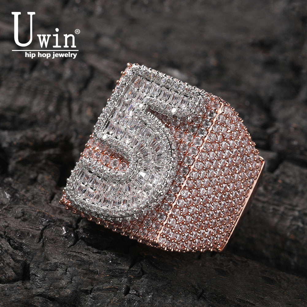 Statement Cocktail Ring - Uwin Große Quadratische Maßgefertigte Ringe Typografischer