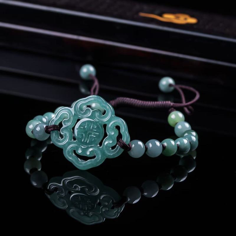 Jewelry & Watches Vitopoulos - Natürliches Jadeit-Armband der Klasse A, originelles