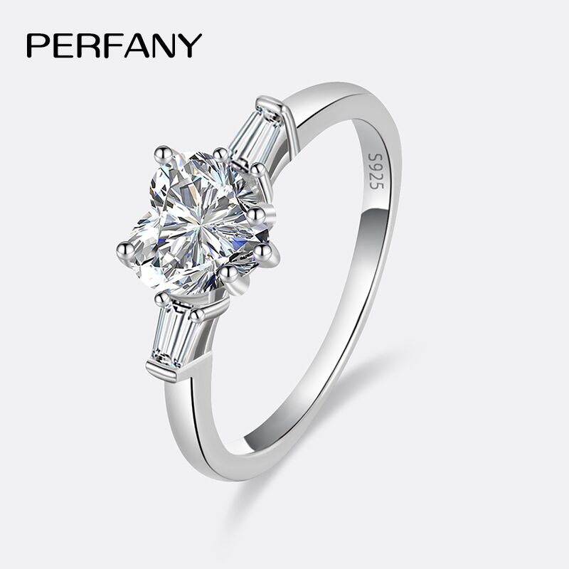 Statement Cocktail Ring - PERFANY 1CT Herzschliff Moissanit Verlobungsring für