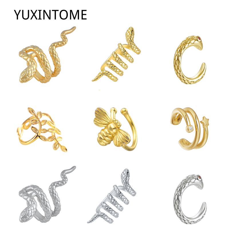 Ear Cuff No Piercing - 1 STÜCK vergoldet 24K Gold Vintage