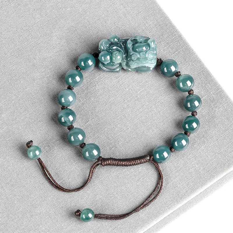 Jewelry & Watches Vitopoulos - Burmesische Jadeit Pixiu Armbänder Armreif blau