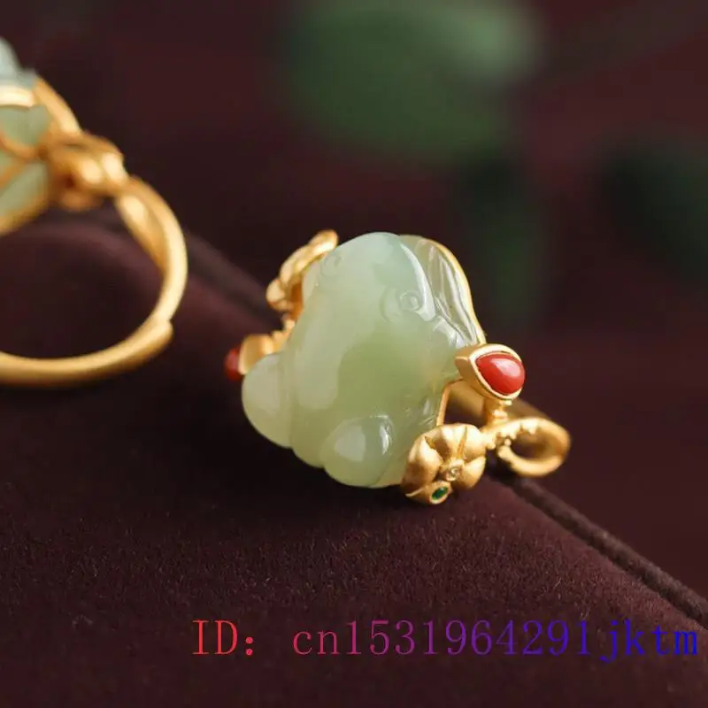 Grüne Jade Frosch Ringe Charms – Sterling Silver Ring Bewertung und Preis