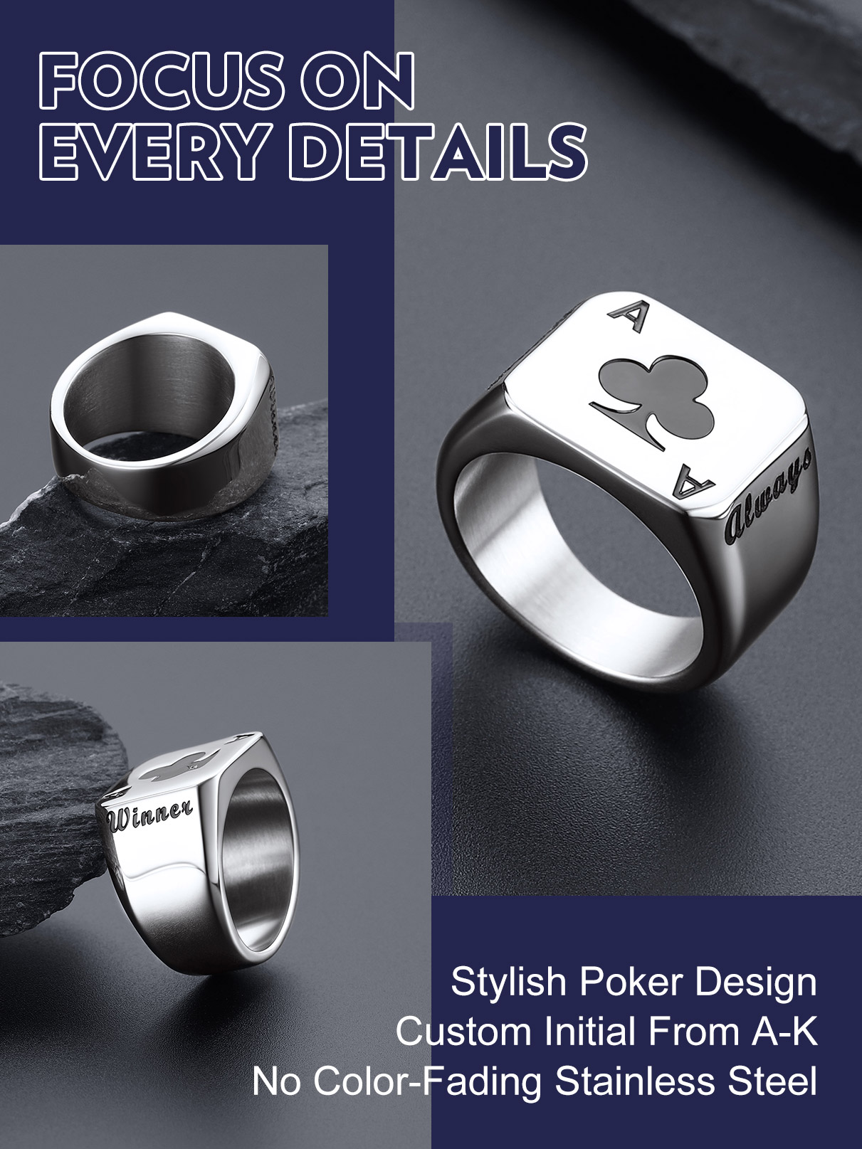 U7 Maßgeschneiderte quadratisc – Statement Cocktail Ring Bewertung und Preis