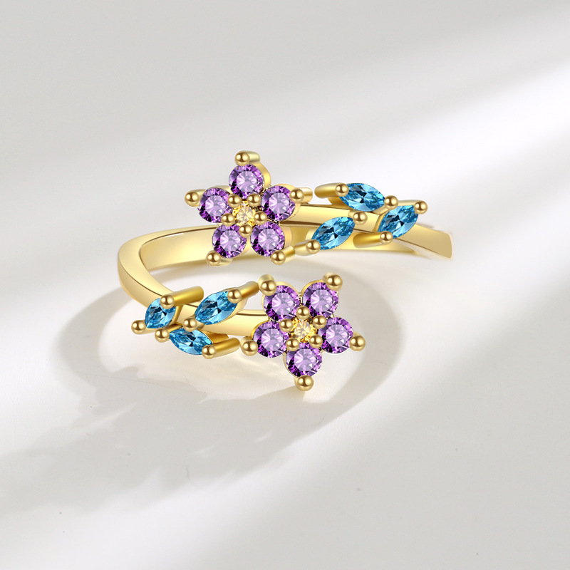 925 Sterling Silber Blumen bla – Statement Cocktail Ring Bewertung und Preis