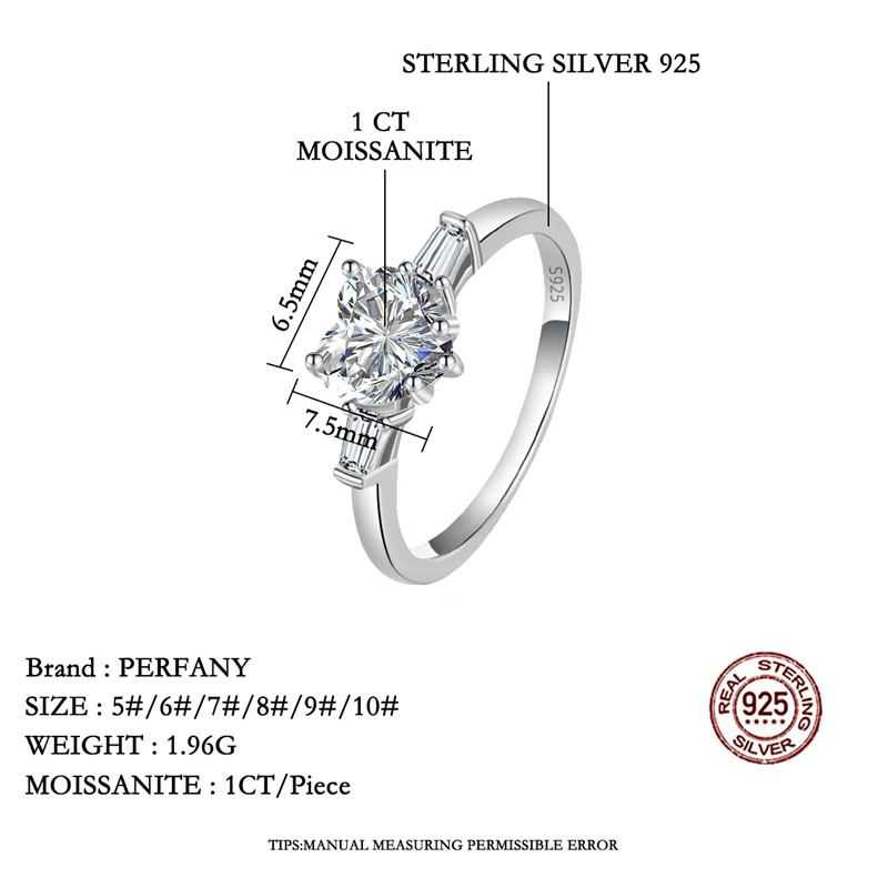 PERFANY 1CT Herzschliff Moissa – Statement Cocktail Ring Bewertung und Preis